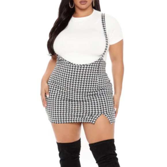 Fashion Nova Flame Your Heart Overall Mini Skirt - Picture 1 of 8